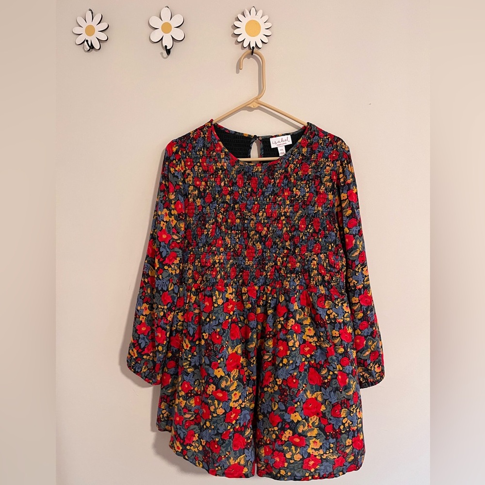 Ingrid & Isabel Maternity Shirt Womens XXL Floral Smocked Long Sleeve Blouse